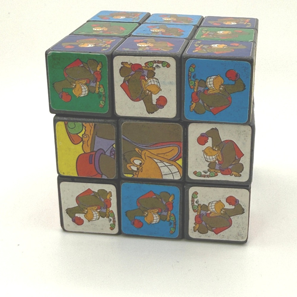 Nintendo Donkey Kong Puzzle Cube Kids OS Multicolor Vintage 3x3 Rubiks Style